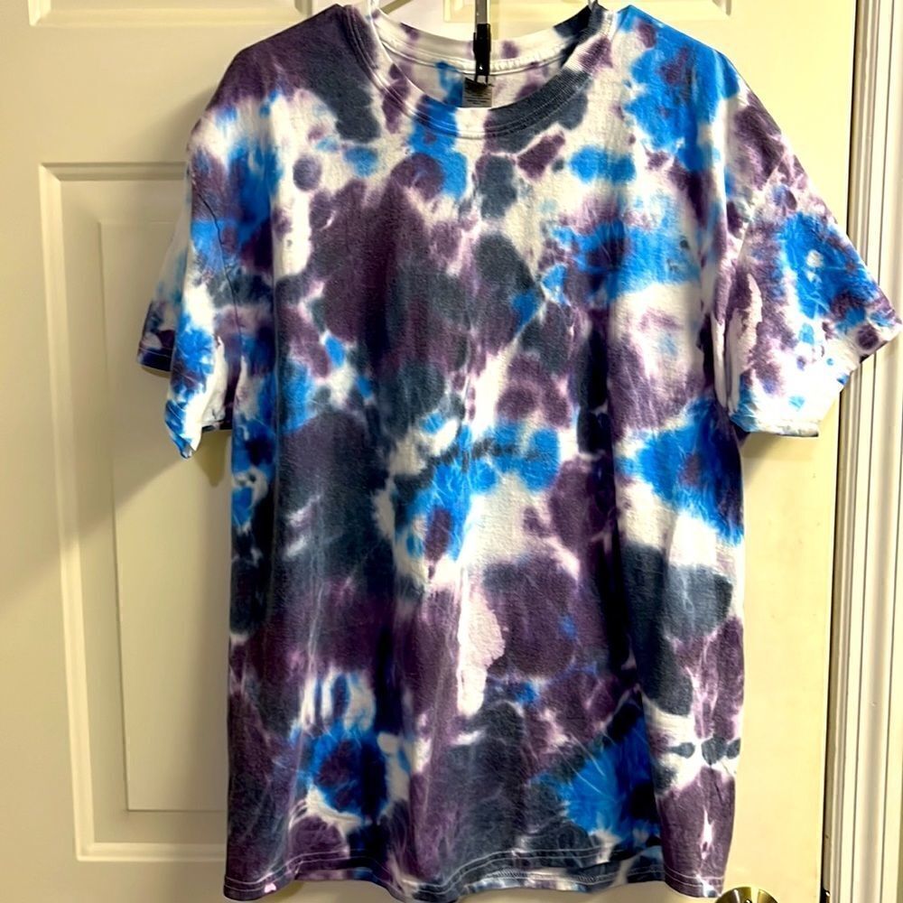 Matching Family Vacation Blue, Purple and White Starburst Tie Dye T-shirts (Mixe - Picture 4 of 11
